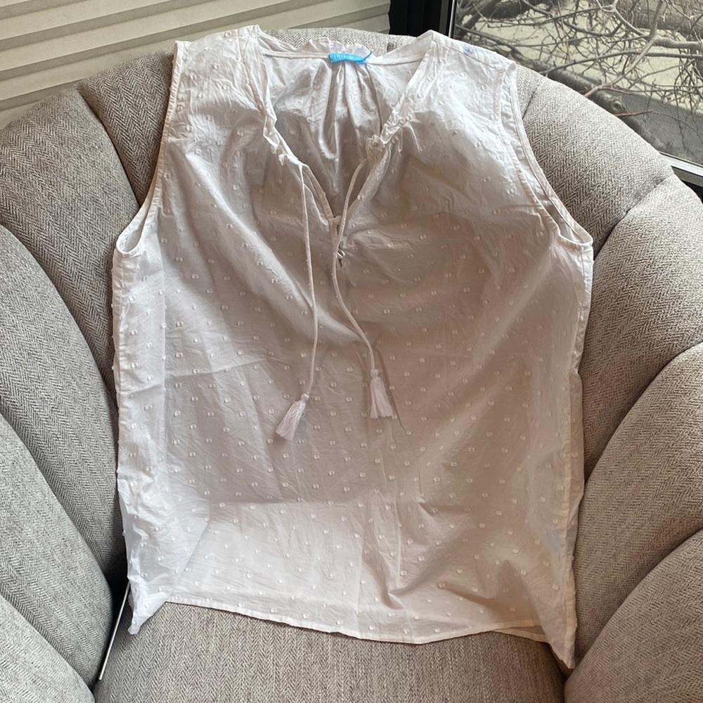 J.McLaughlin never worn white polka dot tank top